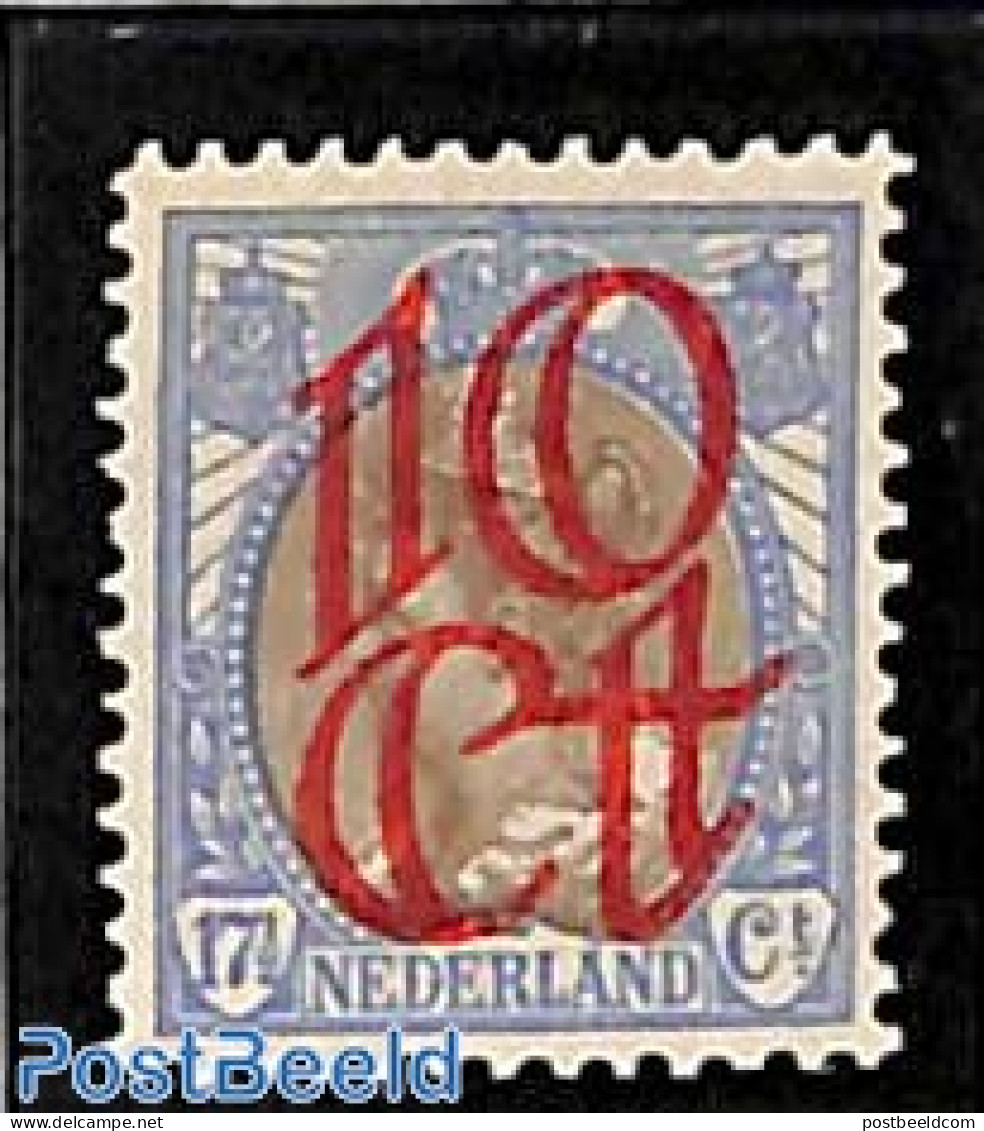 Netherlands 1923 10 @ 17.5c, Ultramarin/brown, Perf. 12.5, Mint NH - Unused Stamps