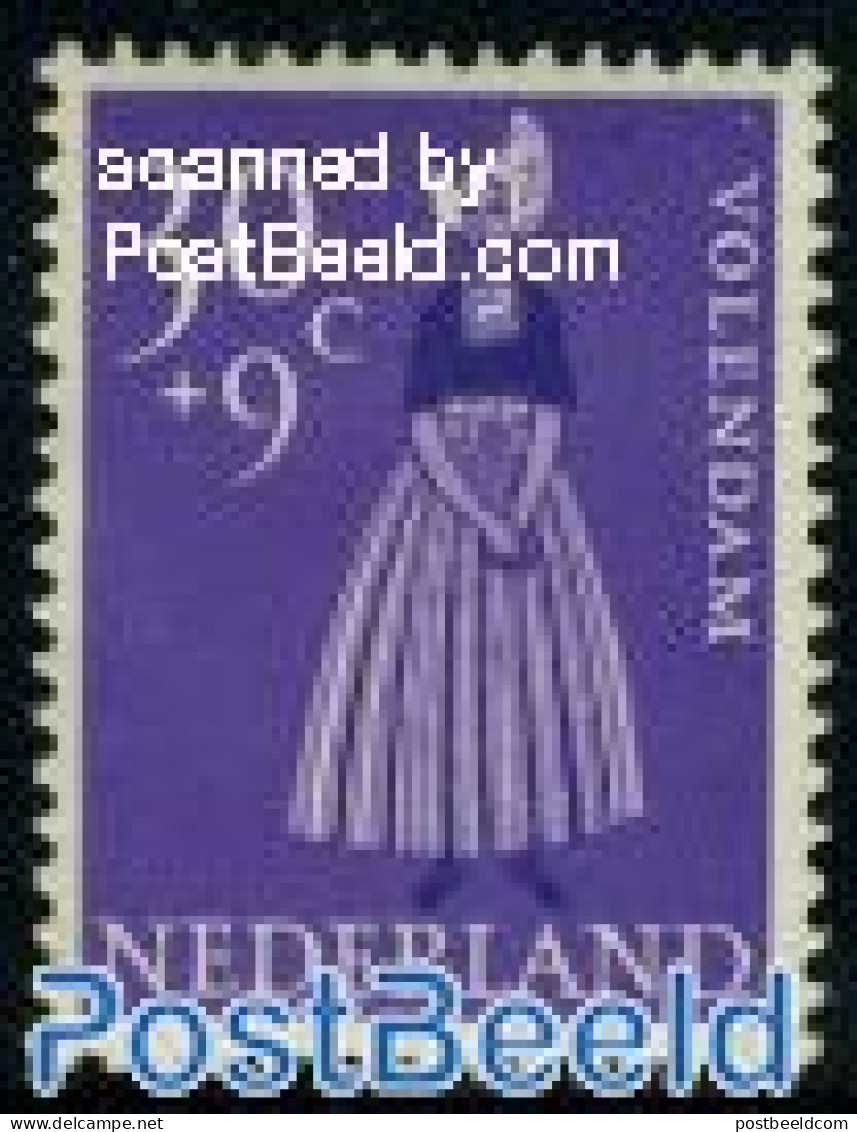 Netherlands 1958 30+9c, Volendam, Stamp Out Of Set, Mint NH, Various - Costumes - Ungebraucht