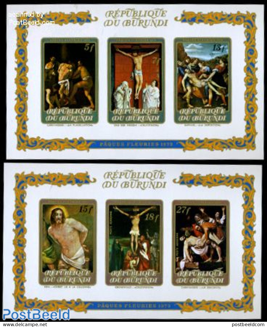 Burundi 1973 Easter 2 S/s Imperforated, Mint NH, Religion - Religion - Art - Paintings - Sonstige & Ohne Zuordnung