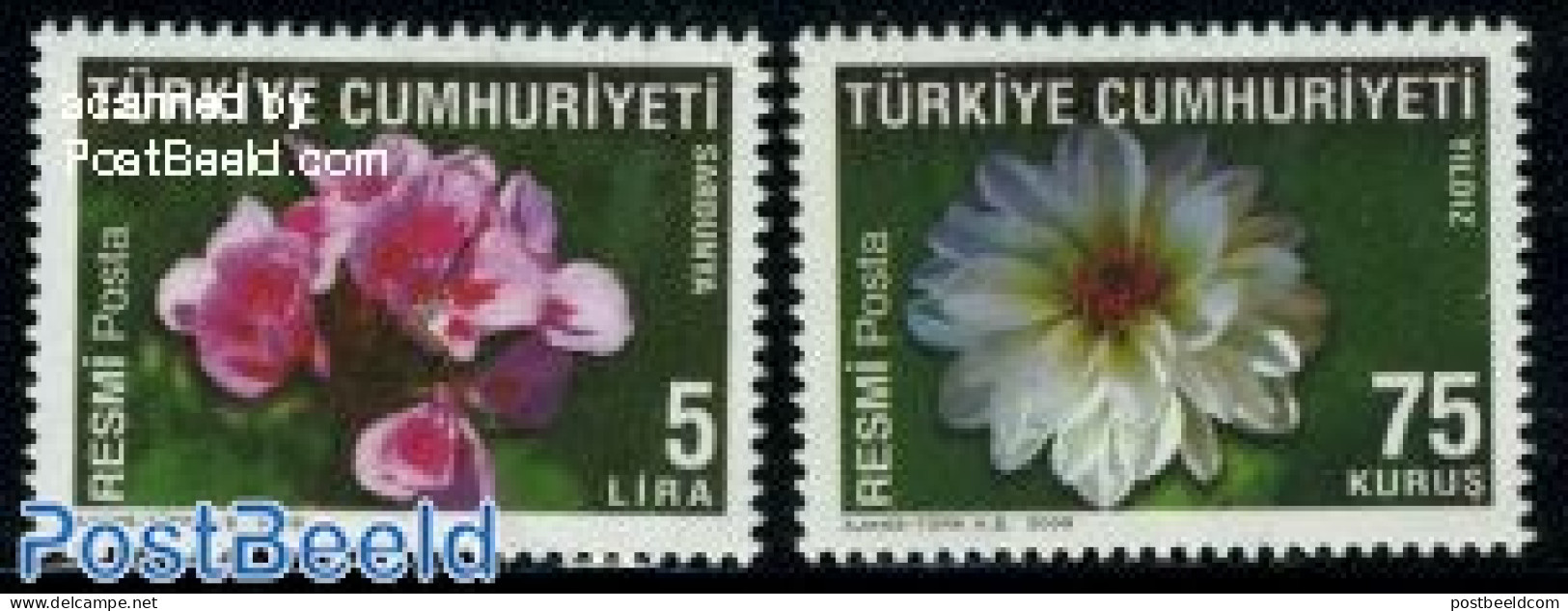Türkiye 2009 Flowers 2v, Mint NH, Nature - Flowers & Plants - Autres & Non Classés