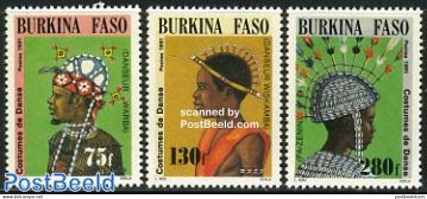 Burkina Faso 1991 Dance Costumes 3v, Mint NH, Various - Costumes - Costumes