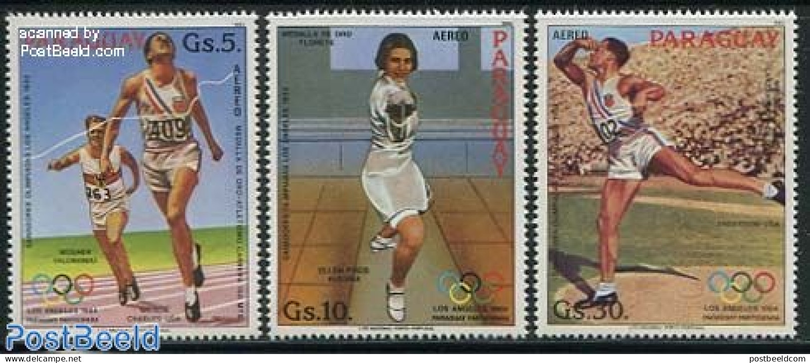 Paraguay 1983 Olympic Games 3v, Mint NH, Sport - Athletics - Fencing - Olympic Games - Leichtathletik
