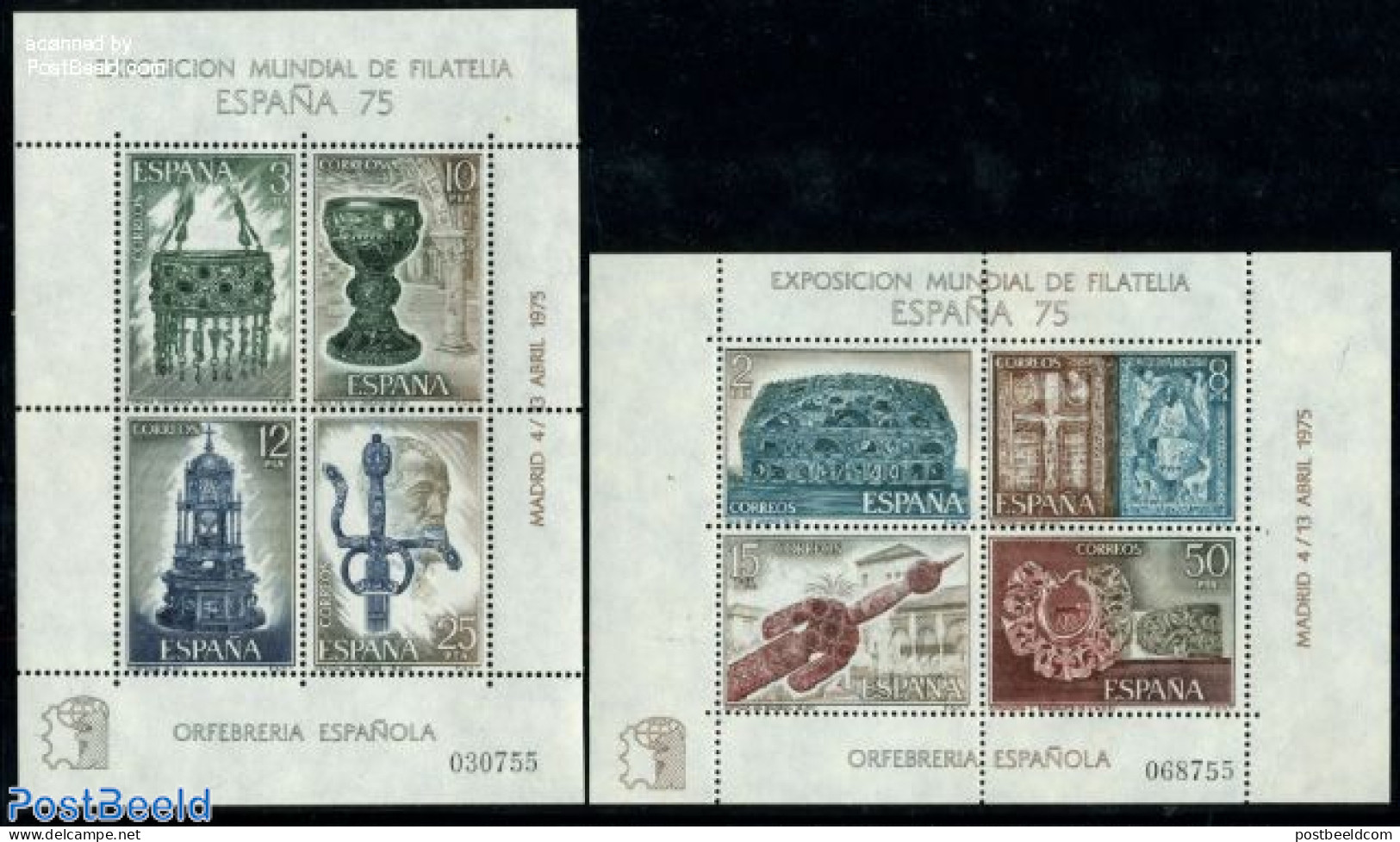 Spain 1975 Espana 75 2 S/s, Mint NH, Philately - Art - Art & Antique Objects - Ungebraucht