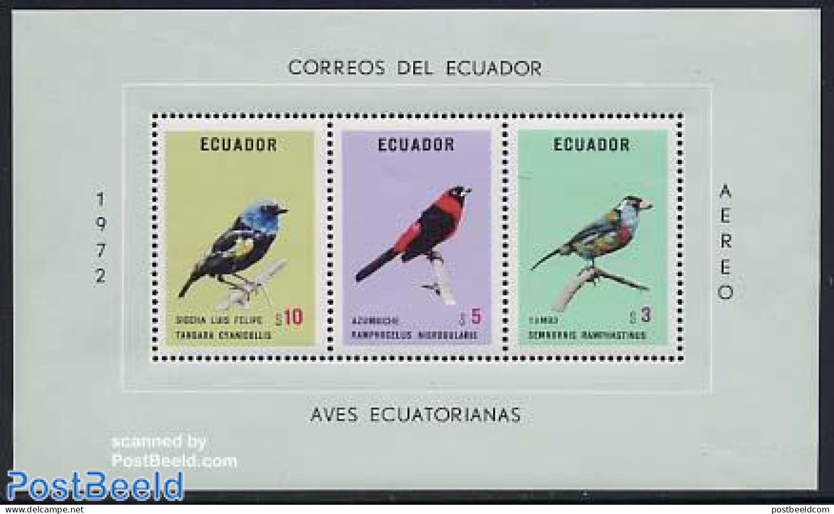 Ecuador 1973 Birds S/s, Mint NH, Nature - Birds - Ecuador