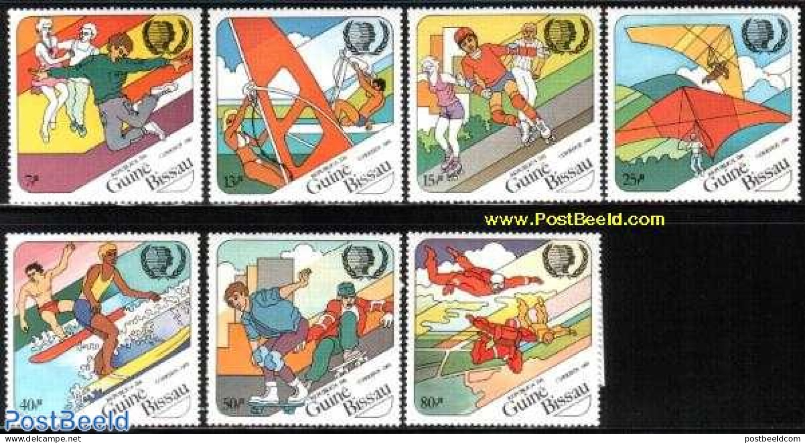 Guinea Bissau 1985 Int. Youth Year 7v, Mint NH, Performance Art - Sport - Various - Dance & Ballet - Fun Sports - Glid.. - Dance