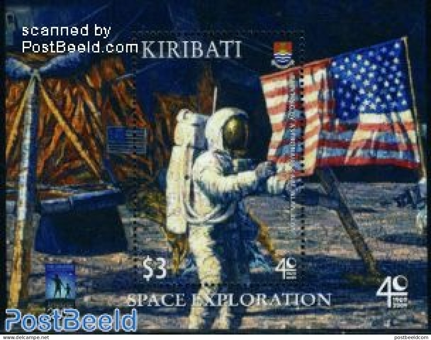 Kiribati 2009 Space Exploration S/s, Mint NH, History - Transport - Flags - Space Exploration - Kiribati (1979-...)