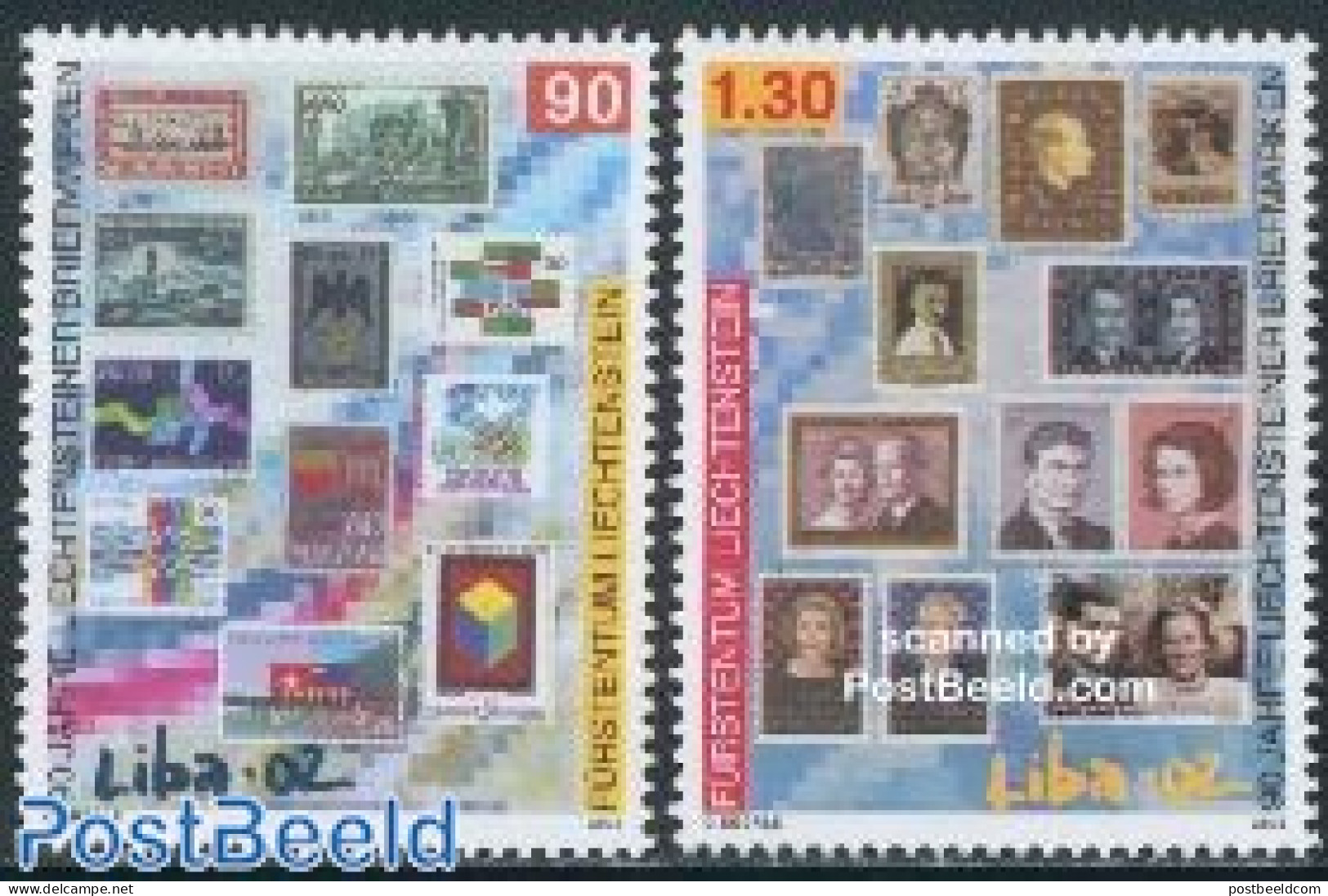 Liechtenstein 2002 90 Years Stamps 2v, Mint NH, History - Kings & Queens (Royalty) - Philately - Stamps On Stamps - Ongebruikt
