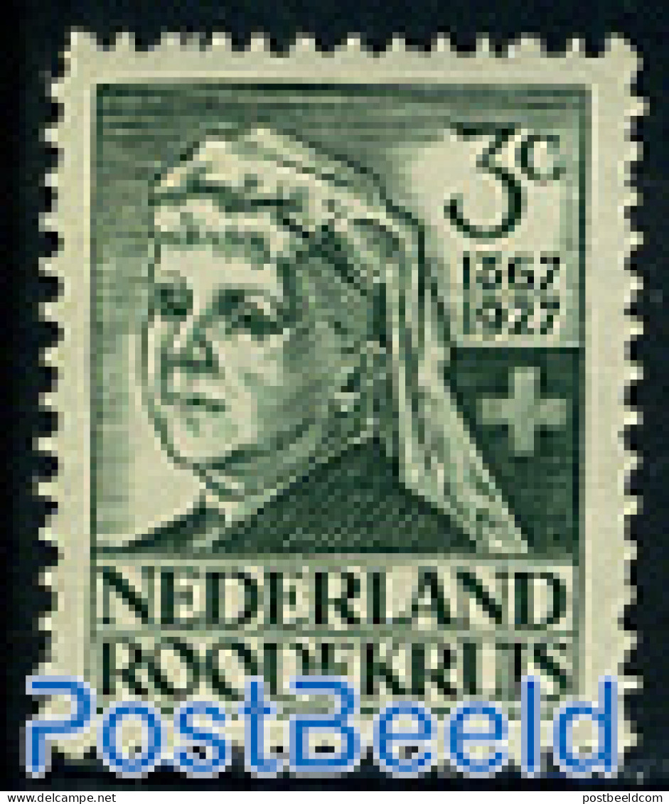 Netherlands 1927 3+2c, Queen Emma, Stamp Out Of Set, Mint NH, Health - Red Cross - Neufs