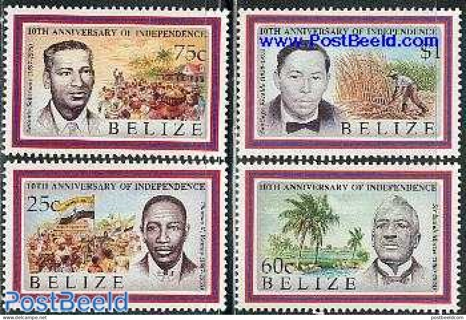 Belize/British Honduras 1991 Independence 4v, Mint NH, Nature - Various - Trees & Forests - Agriculture - Rotary, Lions Club