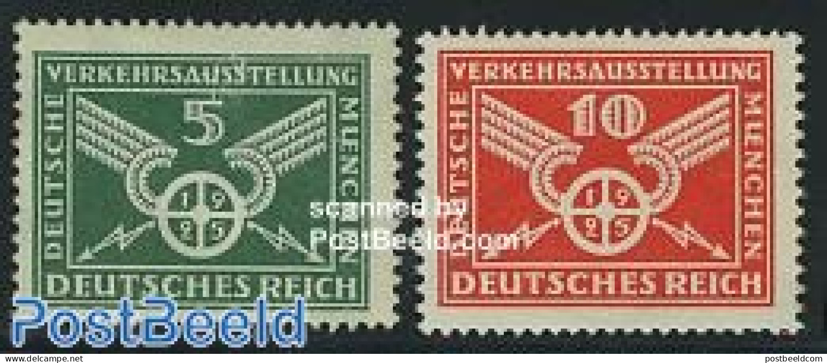 Germany, Empire 1925 Traffic Exposition 2v, Mint NH - Neufs
