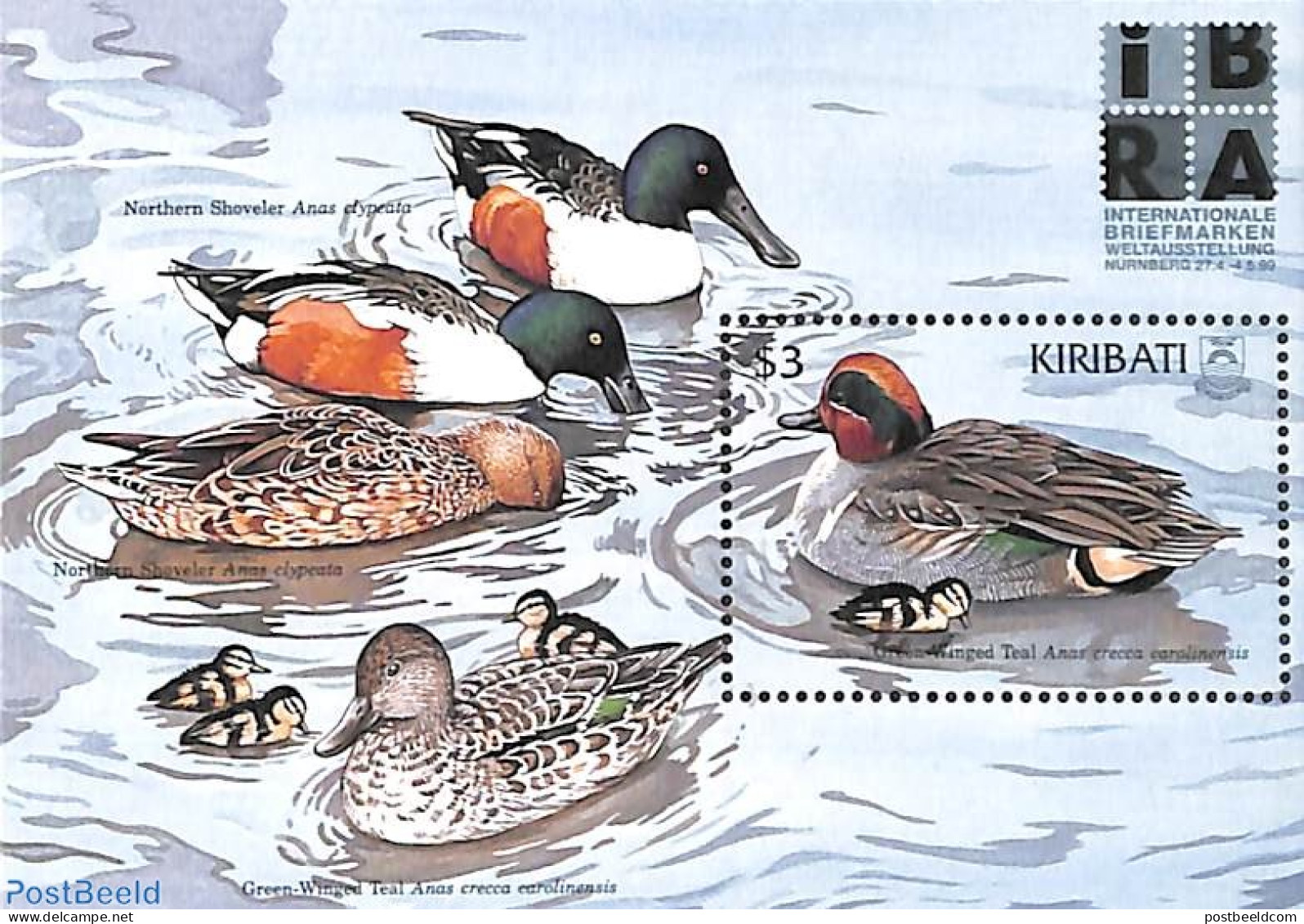 Kiribati 1999 IBRA, Ducks S/s, Mint NH, Nature - Birds - Ducks - Philately - Kiribati (1979-...)