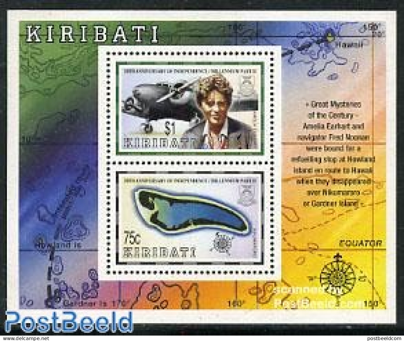 Kiribati 1999 Maps S/s, Mint NH, Transport - Various - Aircraft & Aviation - Maps - Vliegtuigen