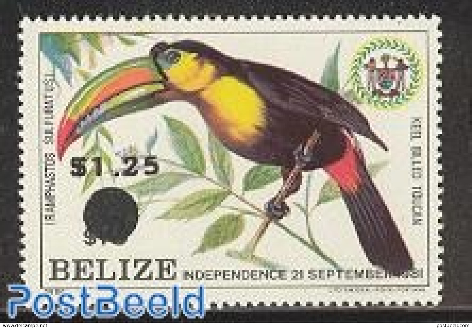 Belize/British Honduras 1983 Overprint 1v, Mint NH, Nature - Birds - Toucans - Britisch-Honduras (...-1970)
