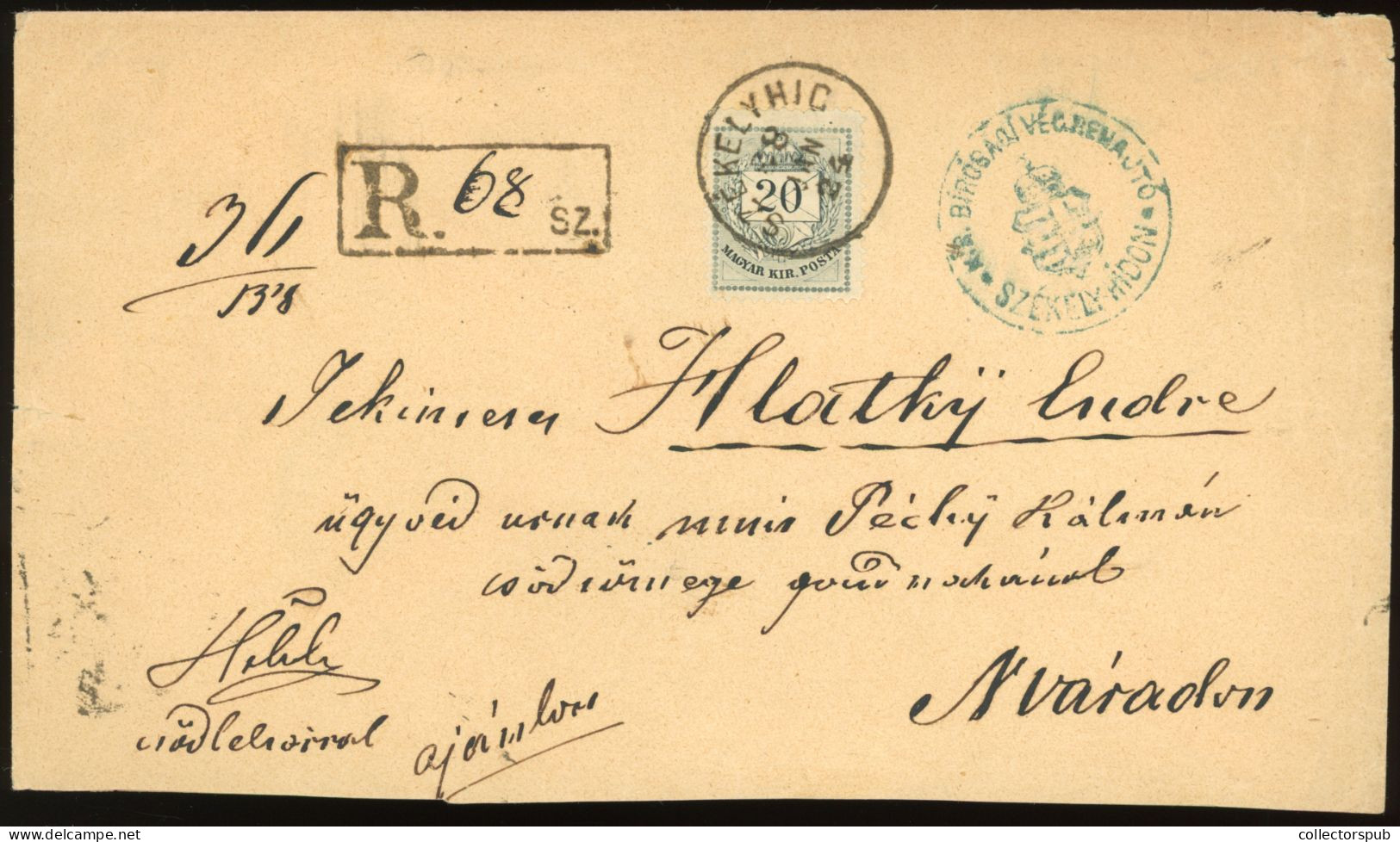 HUNGARY SZÉKELYHÍD 1895. Nice Registered Cover To Nagyvárad - Lettres & Documents