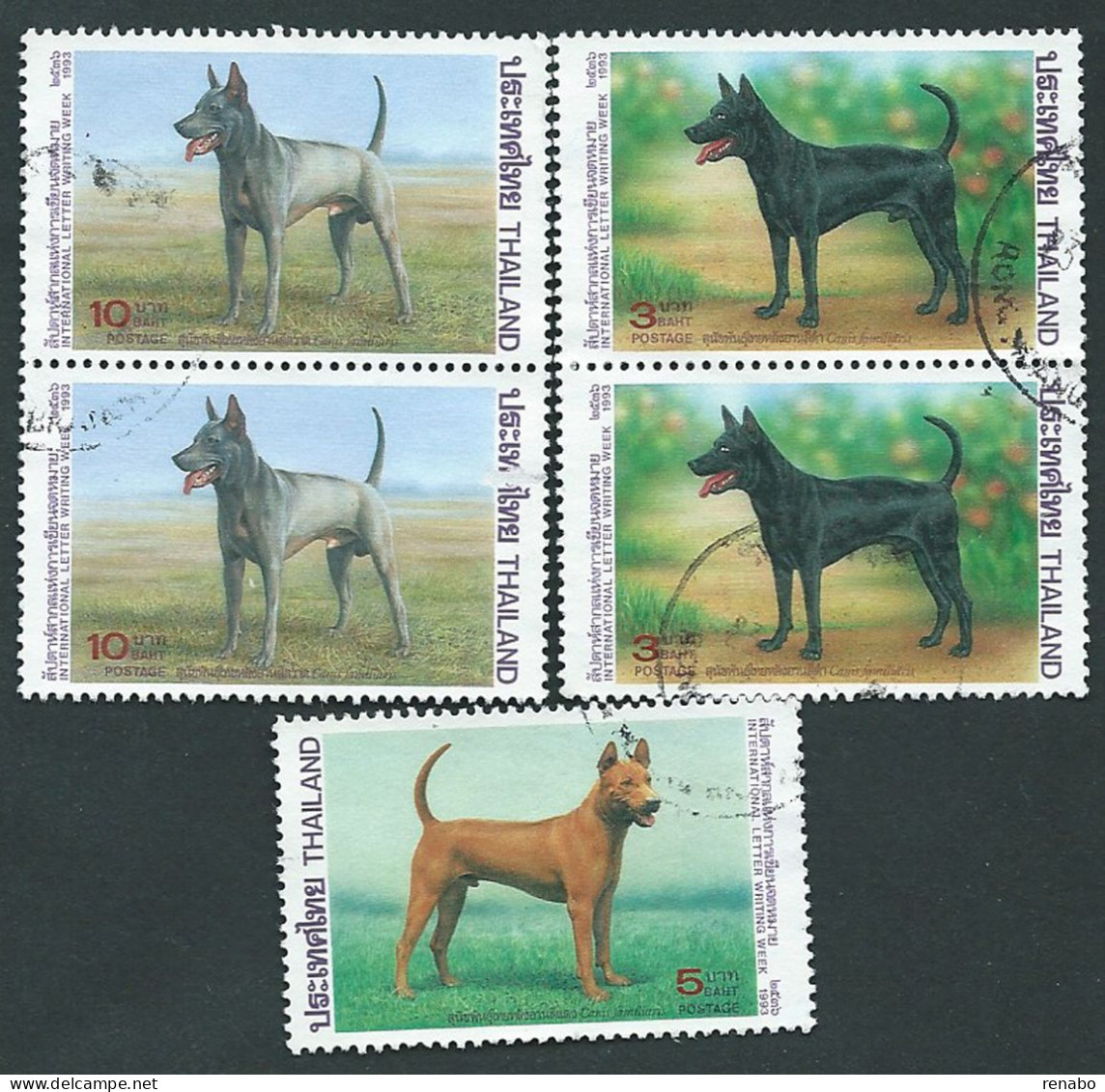 Tailandia, Thailand 1993 ; DOGS , Cani . Used . - Chiens