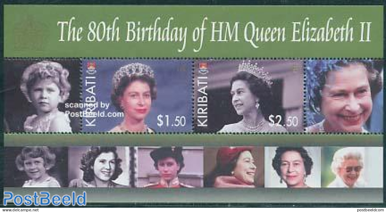 Kiribati 2006 Elizabeth II 80th Birthday S/s, Mint NH, History - Kings & Queens (Royalty) - Royalties, Royals