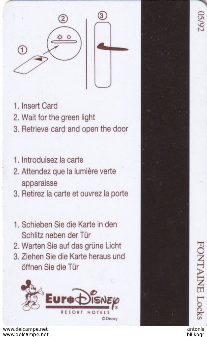 FRANCE - EuroDisney/Cheyenne(black Strip), Hotel Keycard, 05/92, Used - Hotelkarten