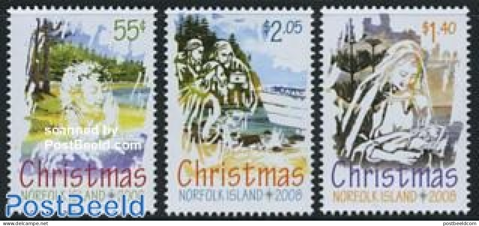 Norfolk Island 2008 Christmas 3v, Mint NH, Religion - Christmas - Christmas
