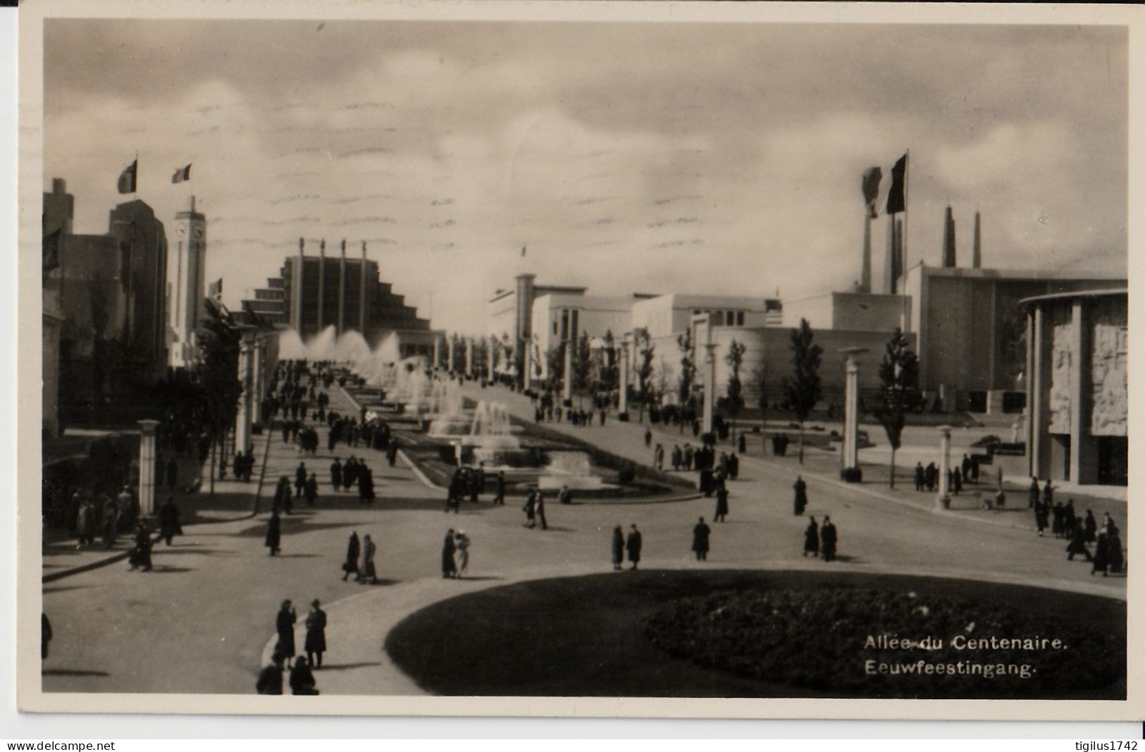 Allée Du Centenaire Bruxelles Carte Officielle De L'exposition 1935 - Universal Exhibitions