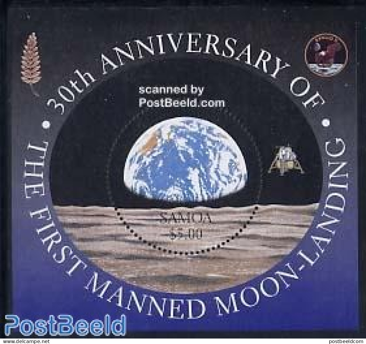 Samoa 1999 Moonlanding Anniversary S/s, Mint NH, Transport - Space Exploration - Samoa (Staat)