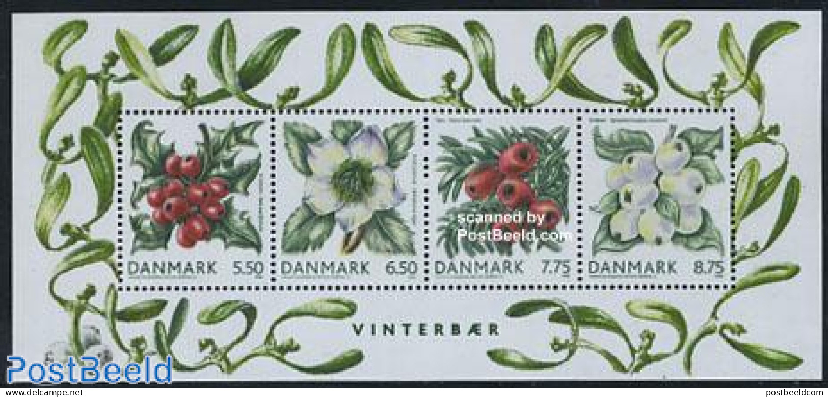 Denmark 2008 Berries S/s, Mint NH, Nature - Flowers & Plants - Fruit - Ongebruikt