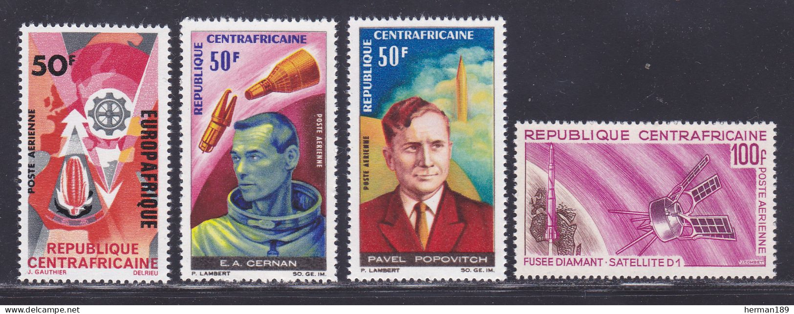 CENTRAFRICAINE AERIENS N°   42, 43 & 44, 45 ** MNH Neufs Sans Charnière, TB (D2337) Cosmonautes, Fusée - 1966 - Zentralafrik. Republik