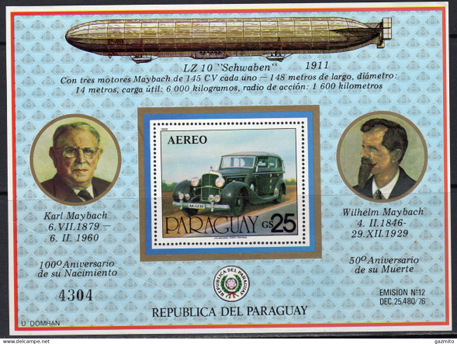 Paraguay 1980, Maybach, Car, Zeppelin, BF - Autos