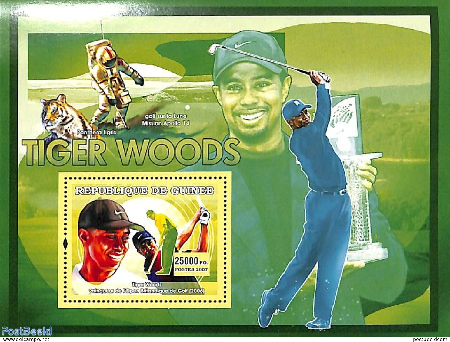 Guinea, Republic 2007 Tiger Woods S/s, Mint NH, Sport - Golf - Sport (other And Mixed) - Golf