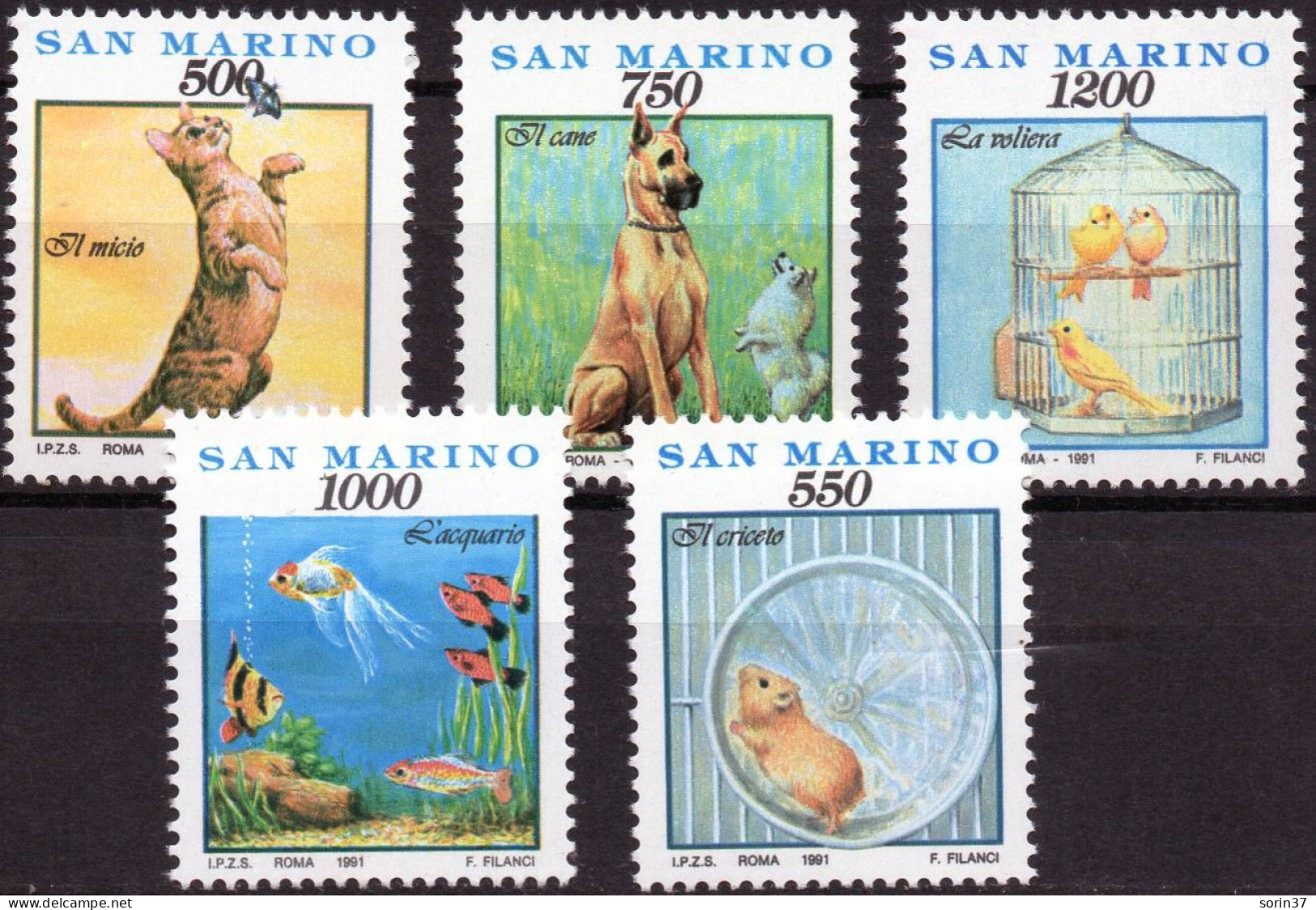 San Marino Serie Completa Año 1991 Yvert Nr. 1273/77  Nueva  Animales - Ungebraucht