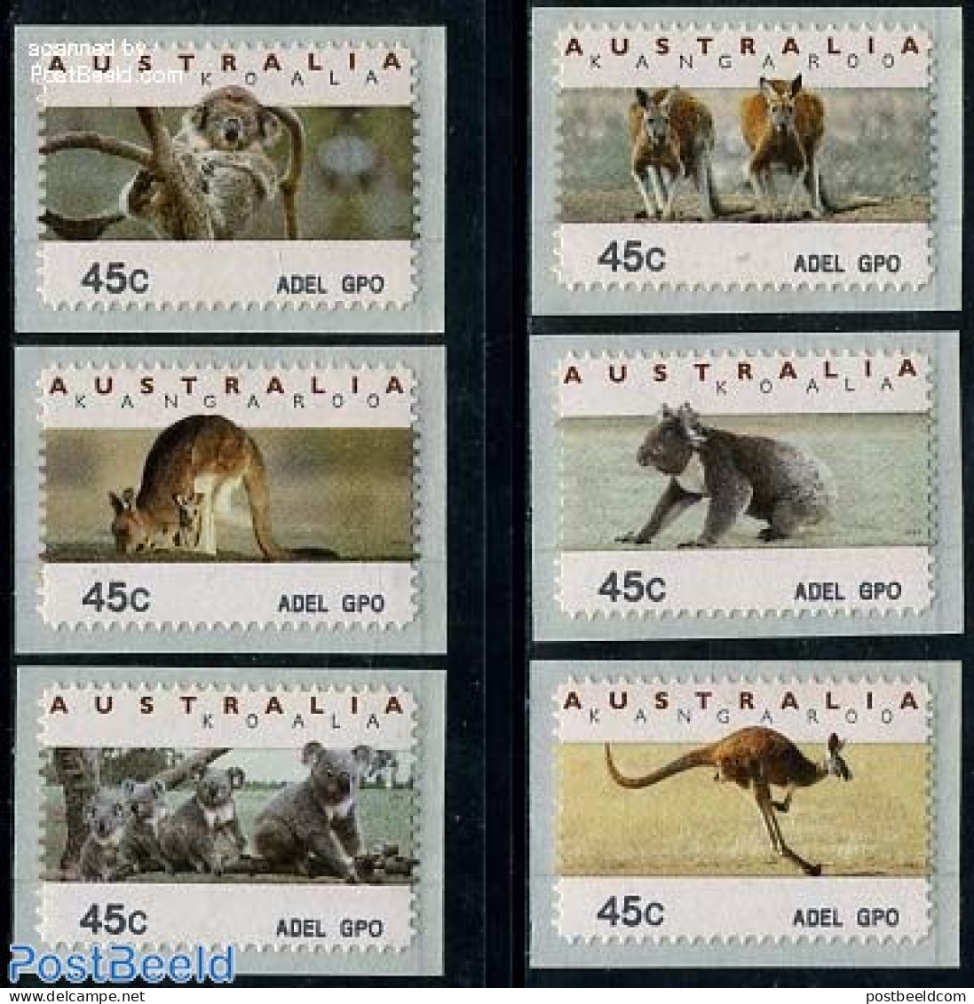 Australia 1994 Animals 6v, Automat Stamps, Mint NH, Nature - Animals (others & Mixed) - Automat Stamps - Unused Stamps