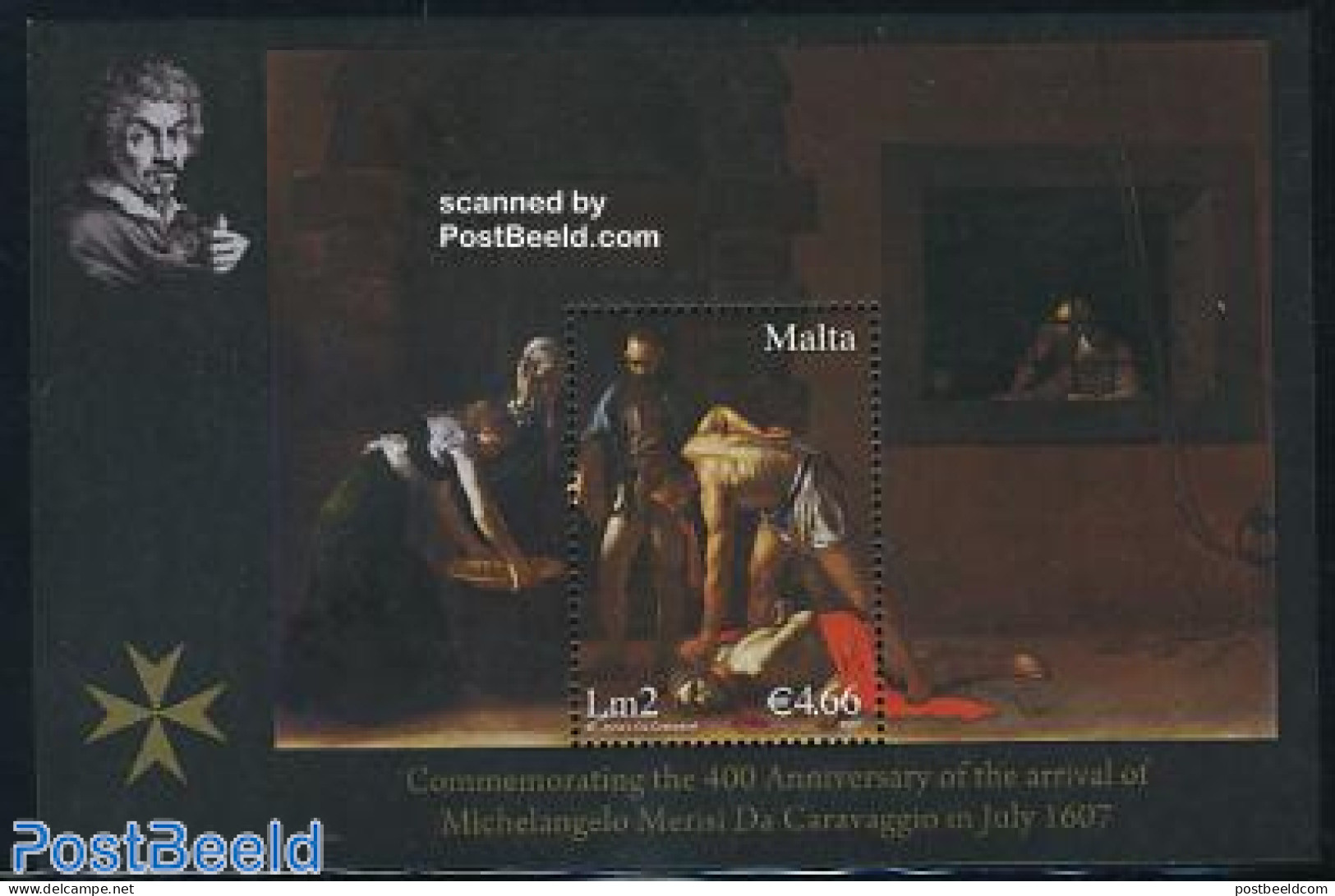 Malta 2007 Caravaggio Painting S/s, Mint NH, Art - Paintings - Malta