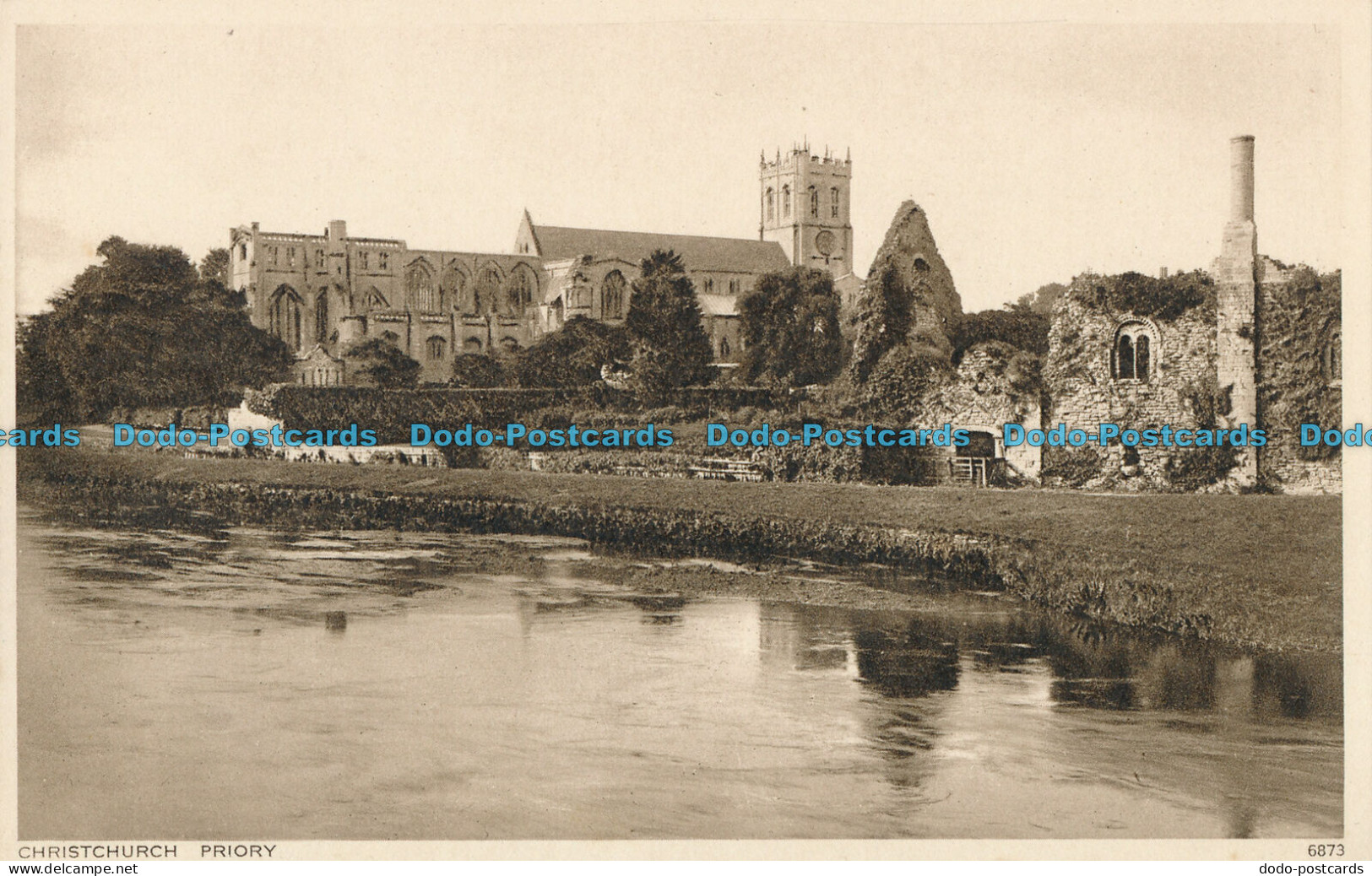 R003903 Christchurch Priory. Photochrom. No 6873 - Monde