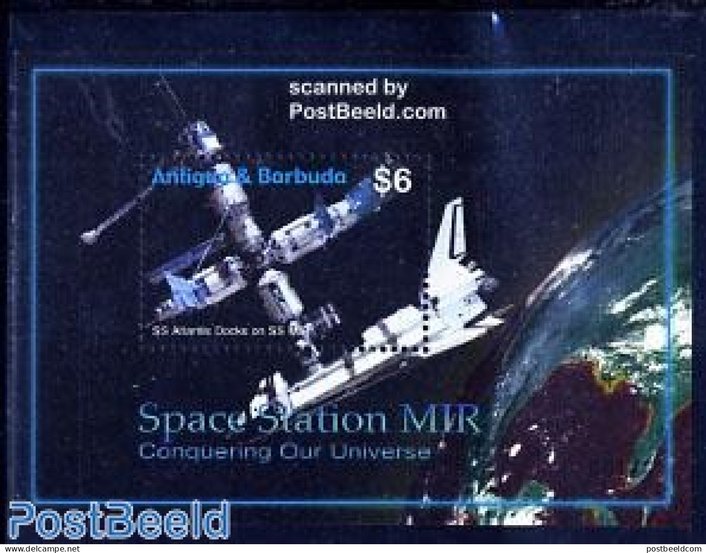 Antigua & Barbuda 2006 Space Station MIR S/s, Mint NH, Transport - Space Exploration - Antigua Et Barbuda (1981-...)