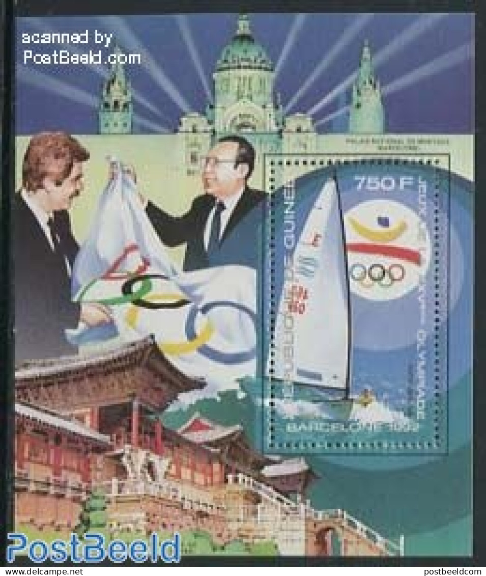 Guinea, Republic 1989 Ol. Games Barcelona S/s, Mint NH, Sport - Olympic Games - Sailing - Voile
