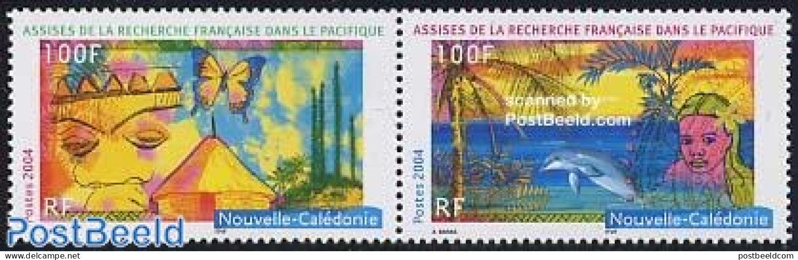 New Caledonia 2004 French Research In Pacific 2v [:], Mint NH, Nature - Butterflies - Sea Mammals - Neufs