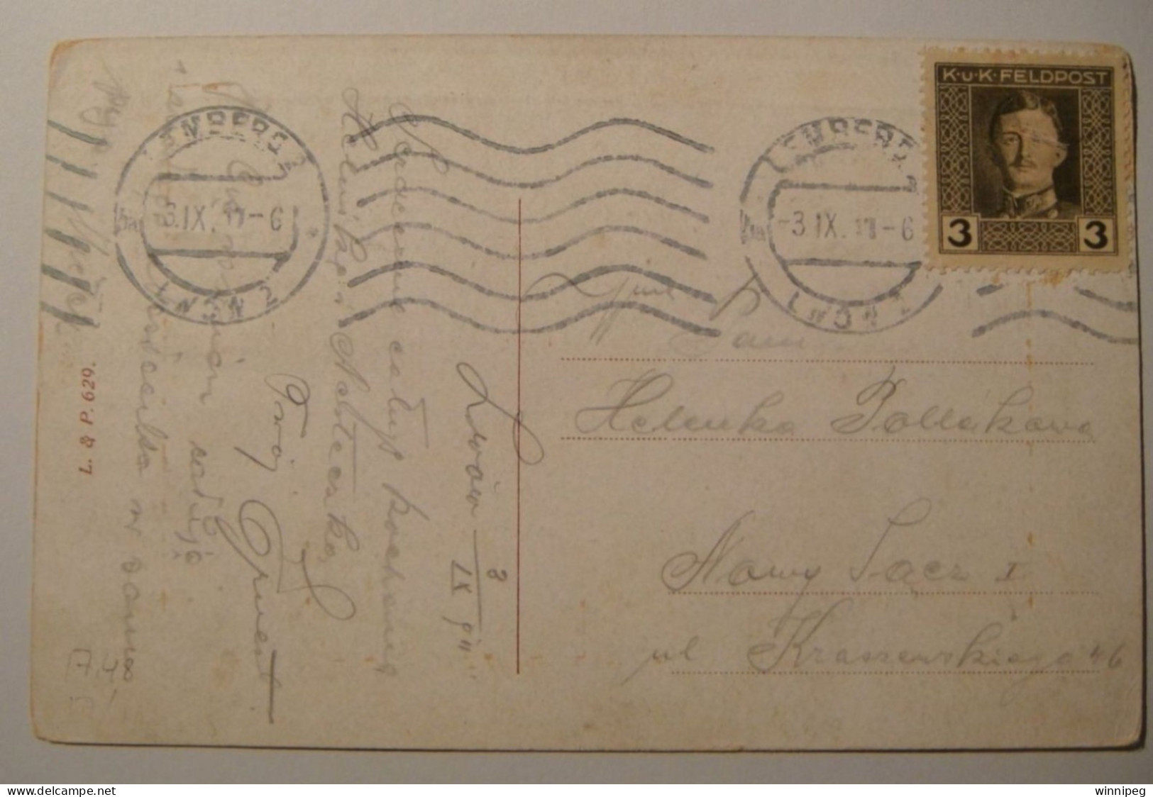Lwow.Lemberg 2 Pc's.View.L&P 629.WWI,1917 KuK Feldpost Stamp.Kosciol Karmelitow. Z.Grund #19.Poland.Ukraine - Ukraine