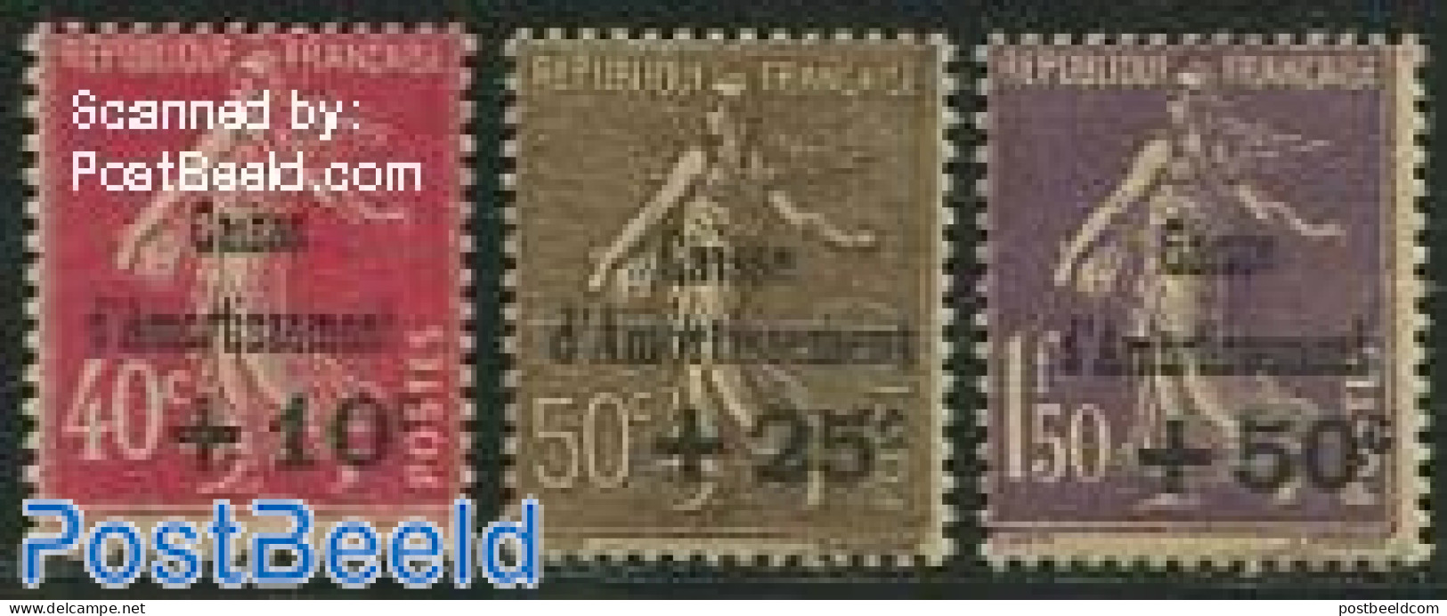 France 1930 C.A. Overprint 3v, Unused (hinged) - Neufs