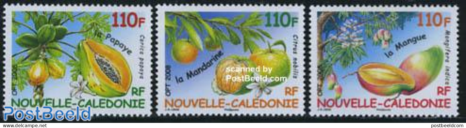 New Caledonia 2008 Fruits 3v, Mint NH, Nature - Fruit - Unused Stamps