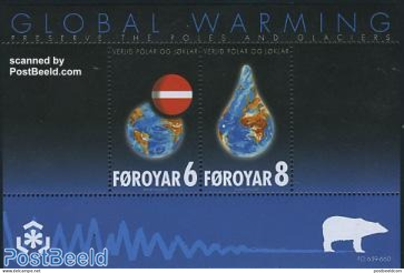 Faroe Islands 2009 Global Warming S/s, Mint NH, Nature - Science - Various - Environment - The Arctic & Antarctica - G.. - Environment & Climate Protection