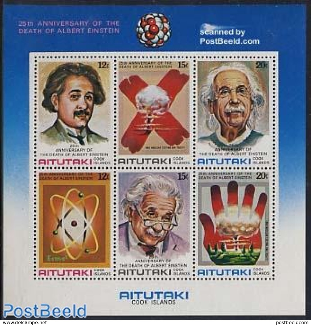 Aitutaki 1980 Albert Einstein S/s, Mint NH, History - Science - Nobel Prize Winners - Physicians - Nobel Prize Laureates
