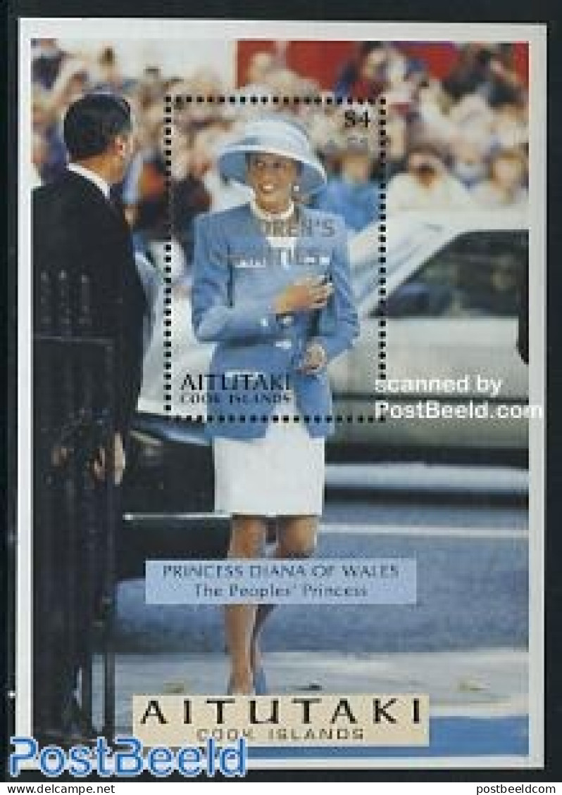 Aitutaki 1998 Child Welfare S/s Overprint, Mint NH, History - Charles & Diana - Kings & Queens (Royalty) - Royalties, Royals