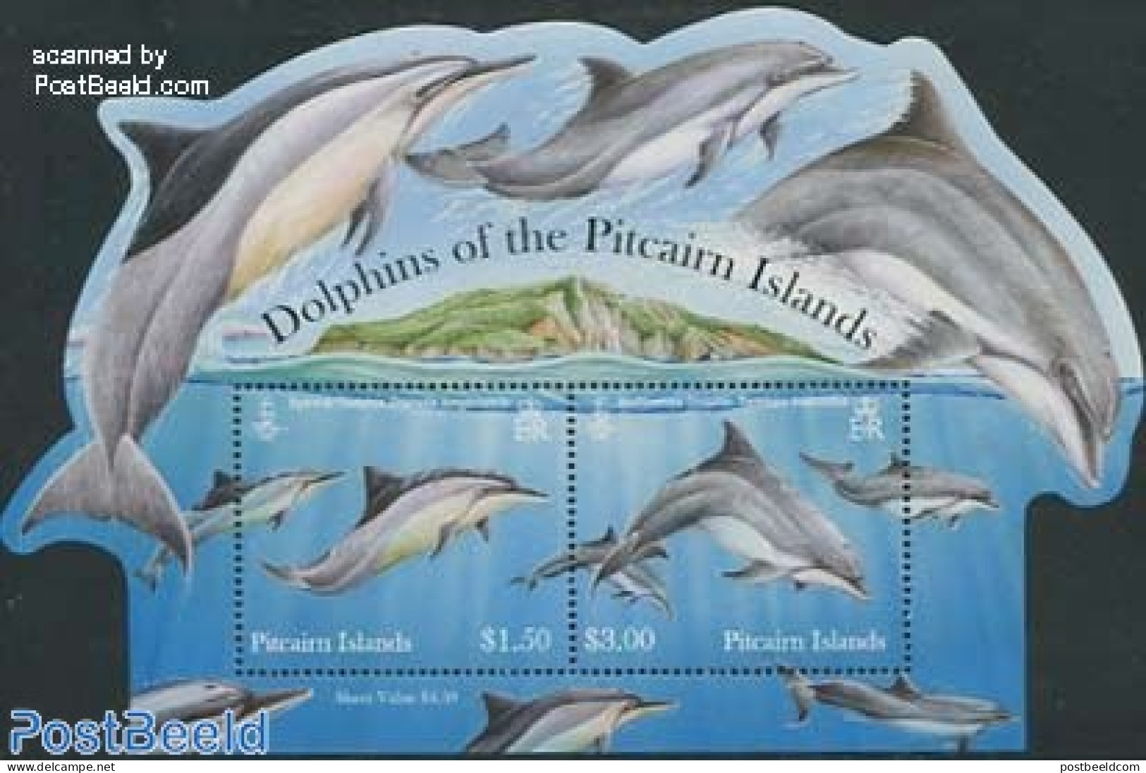 Pitcairn Islands 2012 Dolphins S/s, Mint NH, Nature - Sea Mammals - Sonstige & Ohne Zuordnung