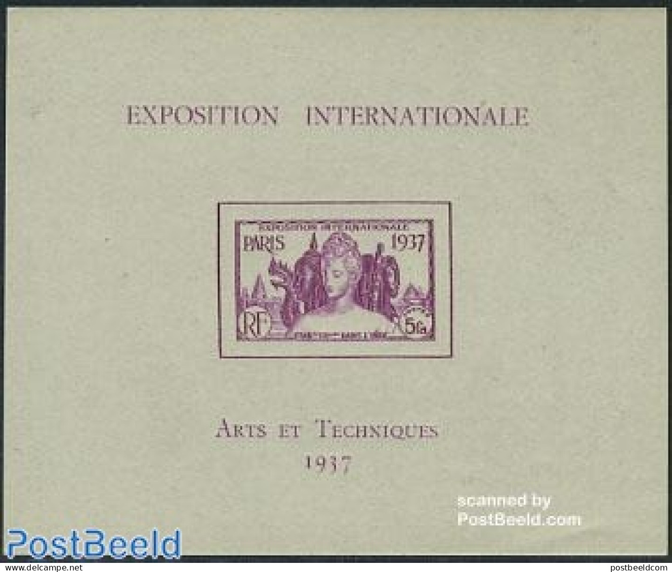 French India 1937 Expo Paris S/s, Mint NH, Various - World Expositions - Nuevos