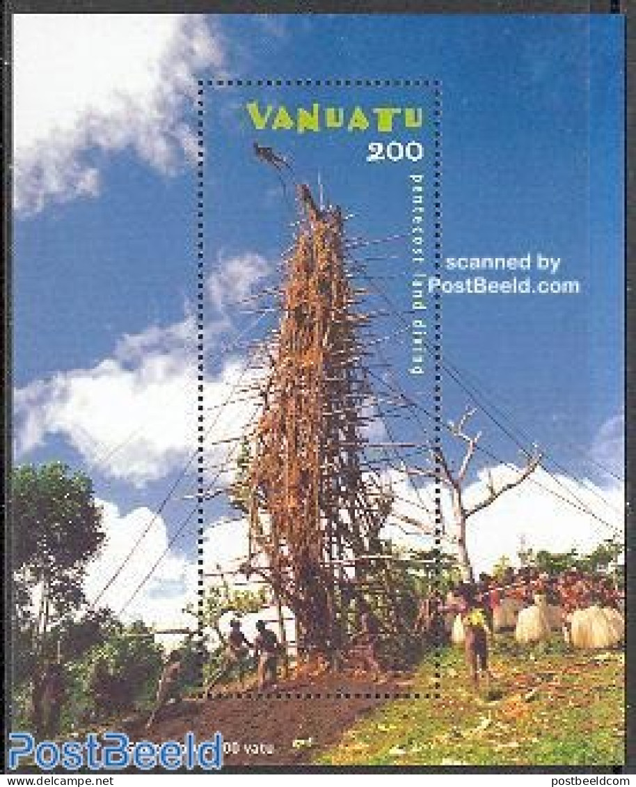 Vanuatu 2003 Land Diving S/s, Mint NH, Sport - Various - Sport (other And Mixed) - Folklore - Vanuatu (1980-...)