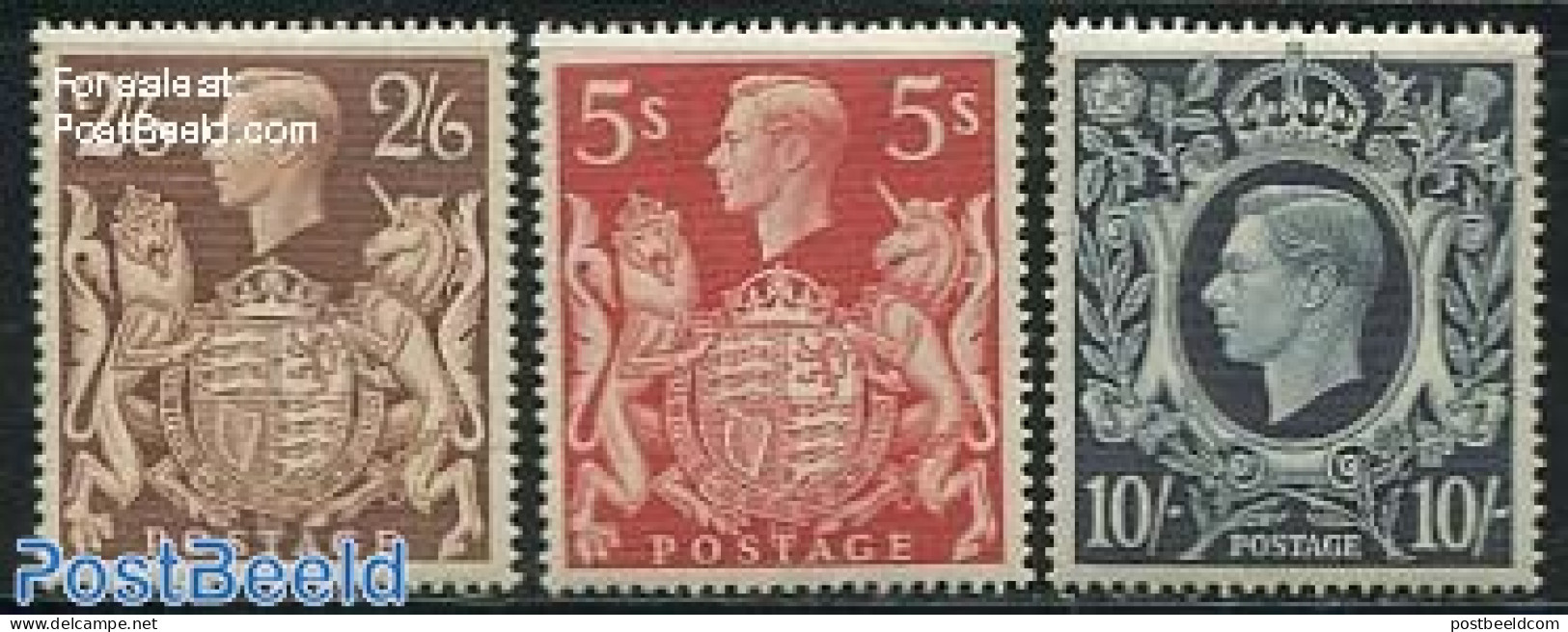 Great Britain 1939 Definitives 3v, Mint NH - Neufs