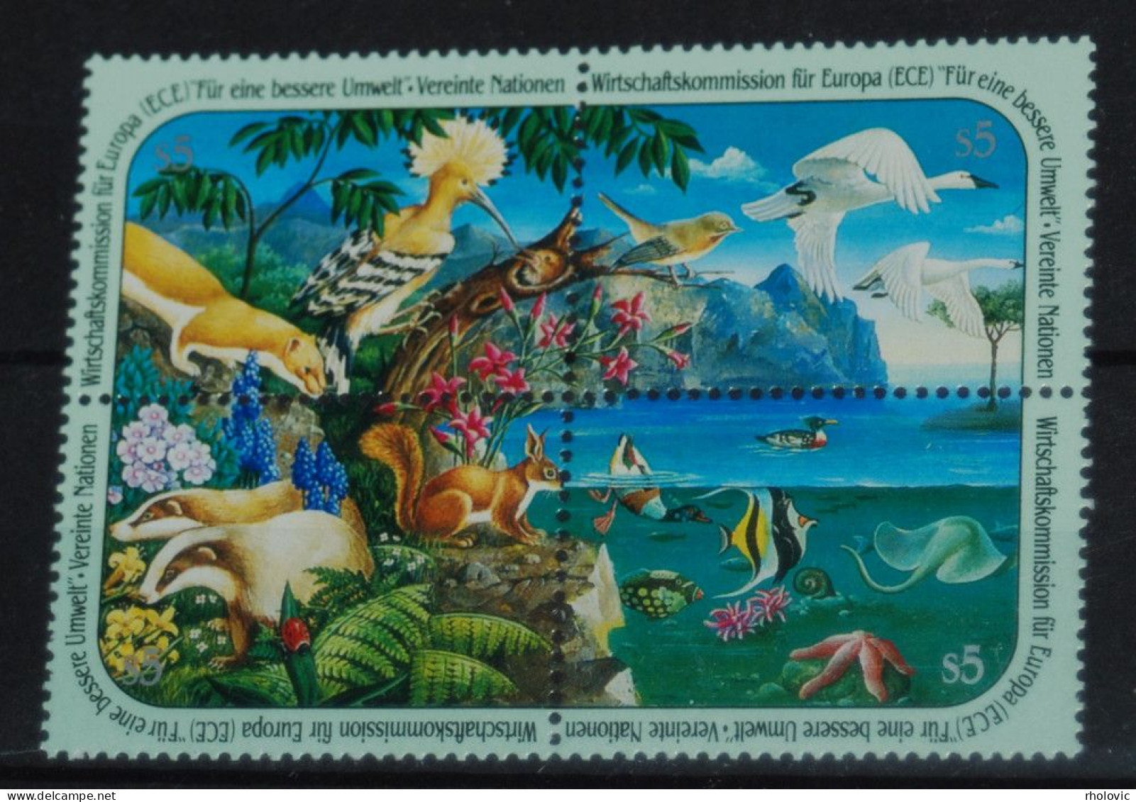 UNITED NATIONS VIENNA 1991, ECE, Birds, Fishes, Animals, Fauna, Mi #110-3, MNH** - Sonstige & Ohne Zuordnung