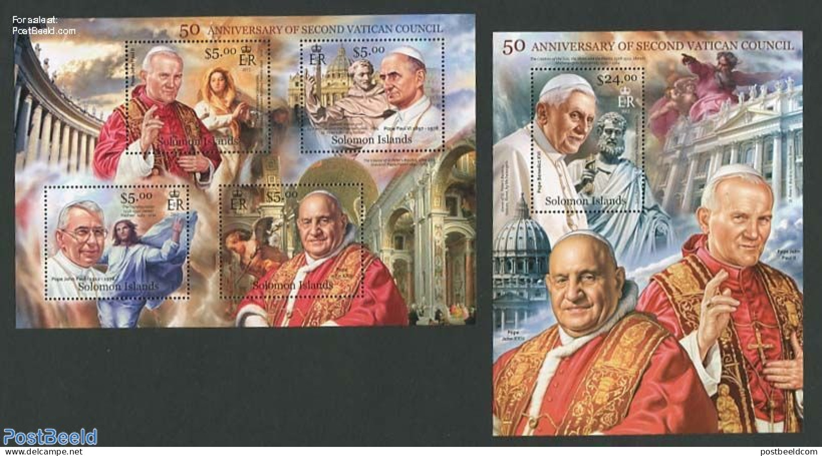 Solomon Islands 2012 Popes 2 S/s, Mint NH, Religion - Pope - Religion - Papes