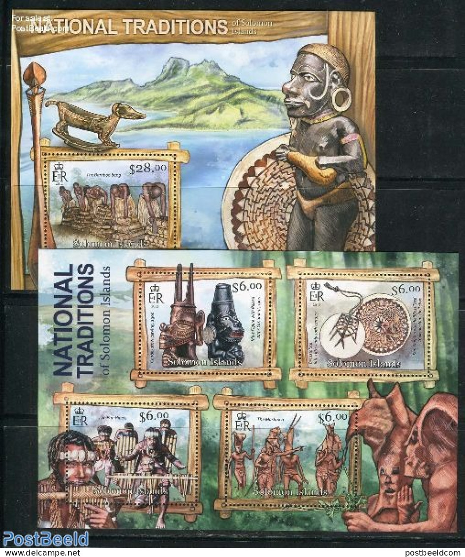 Solomon Islands 2012 National Traditions 2 S/s, Mint NH, Various - Folklore - Art - Art & Antique Objects - Solomon Islands (1978-...)