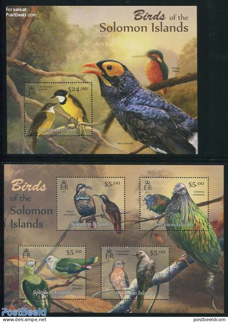 Solomon Islands 2012 Birds 2 S/s, Mint NH, Nature - Birds - Salomon (Iles 1978-...)