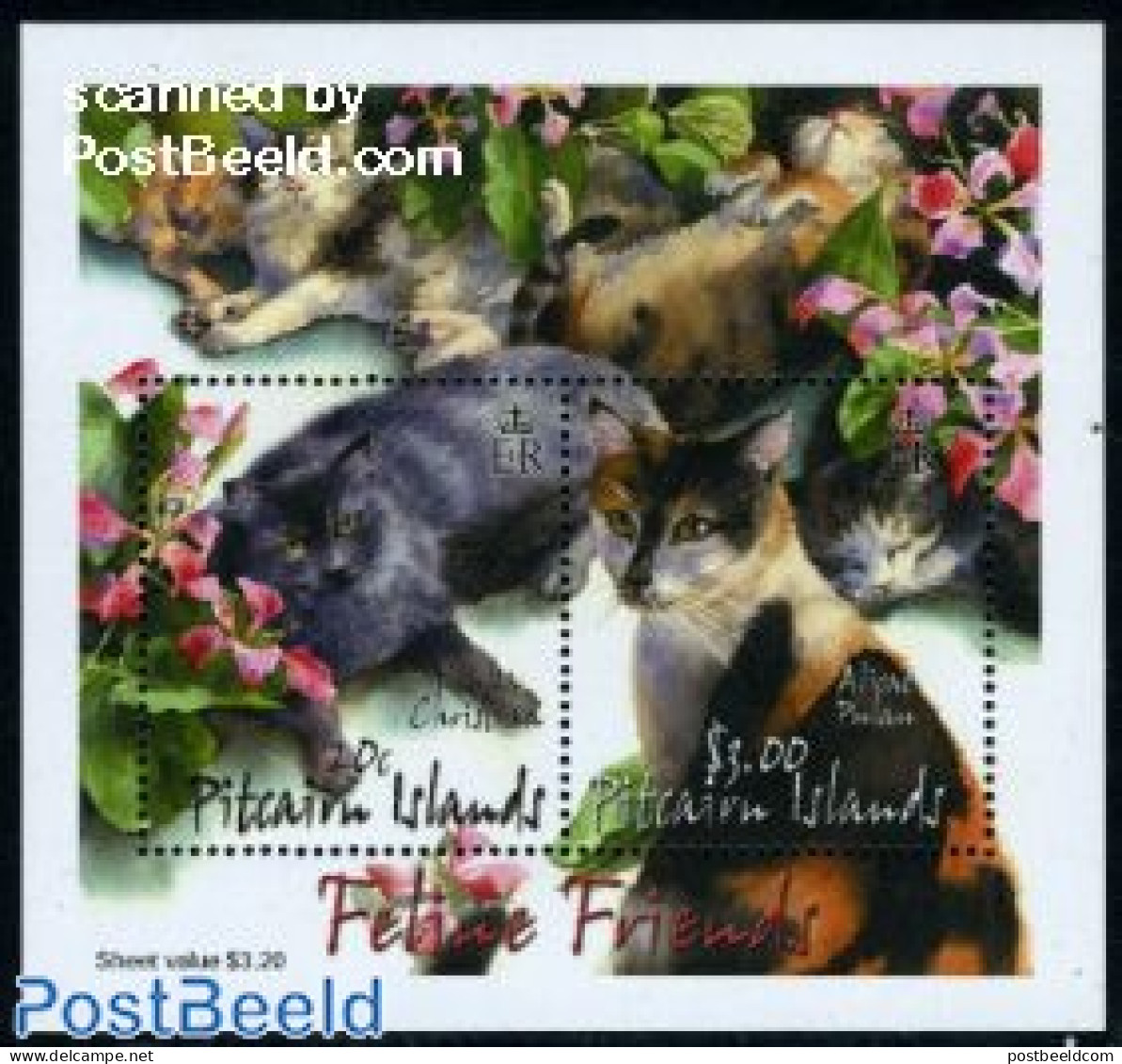 Pitcairn Islands 2002 Cats S/s, Mint NH, Nature - Cats - Autres & Non Classés